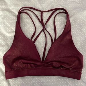 victoria’s secret pink maroon sparkly v neck bralette